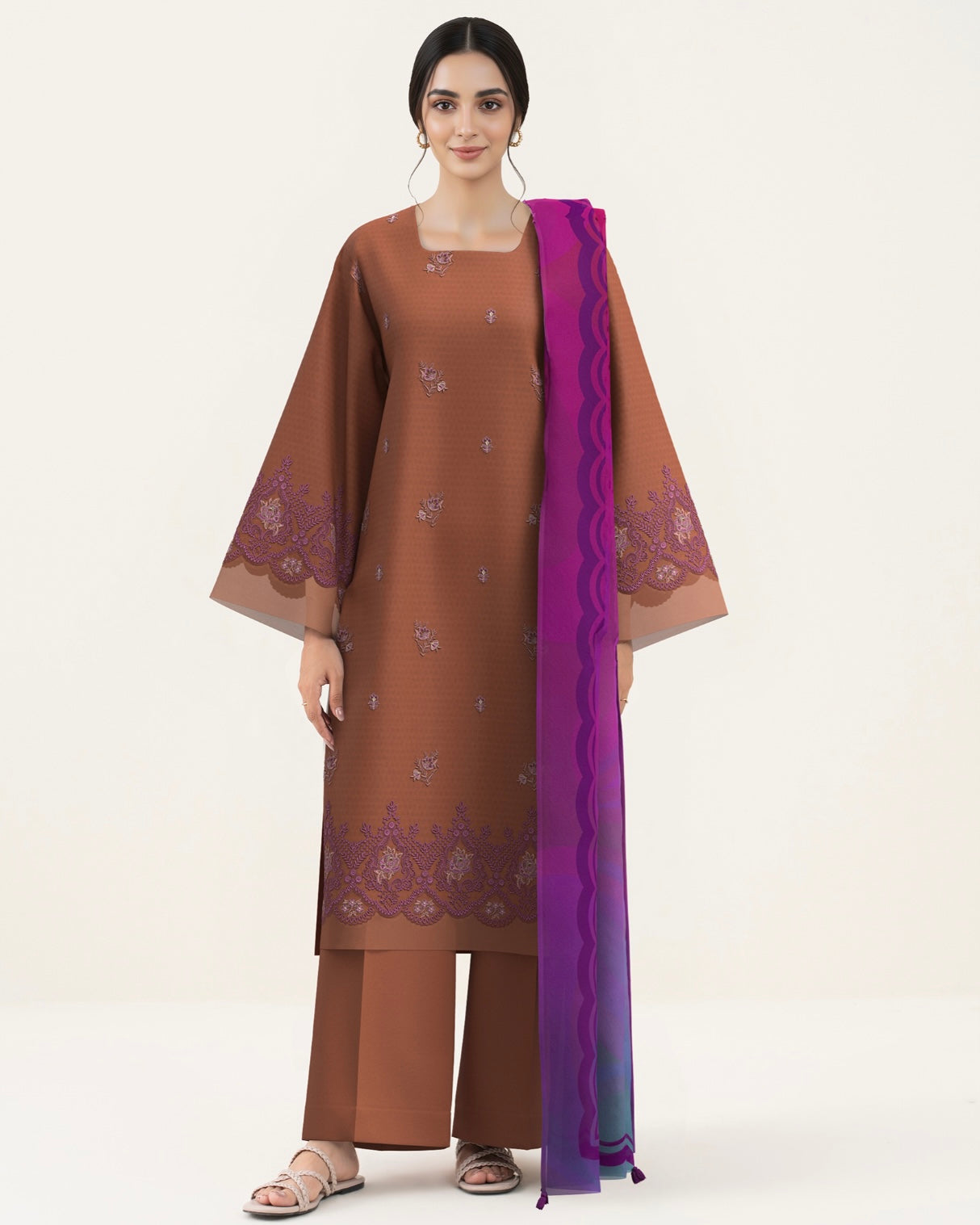 Sapphire | Embroidered Dobby Lawn | Design 15