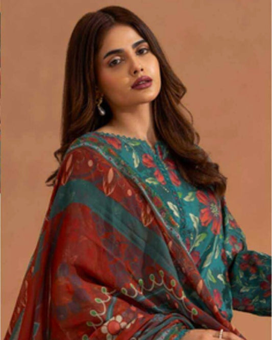 GullJee Rangrez | Printed Lawn Chiffon Dupatta | Design 10