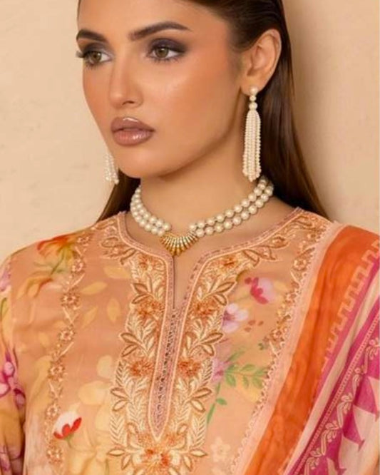 GullJee Printkari | Embroidered Printed Lawn | Design 12