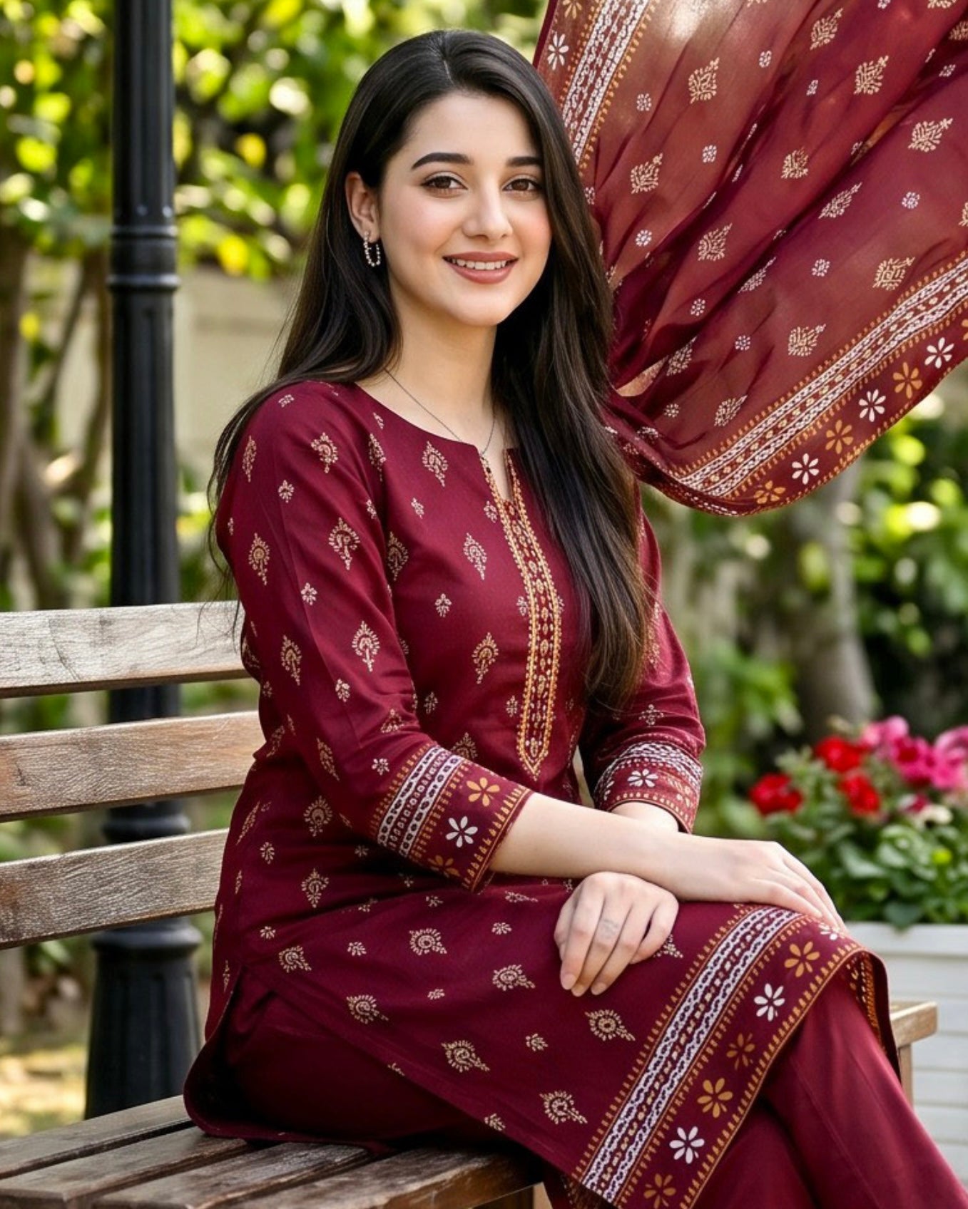 Regalia | Gold Paste Printed Lawn 3pc | Design 12