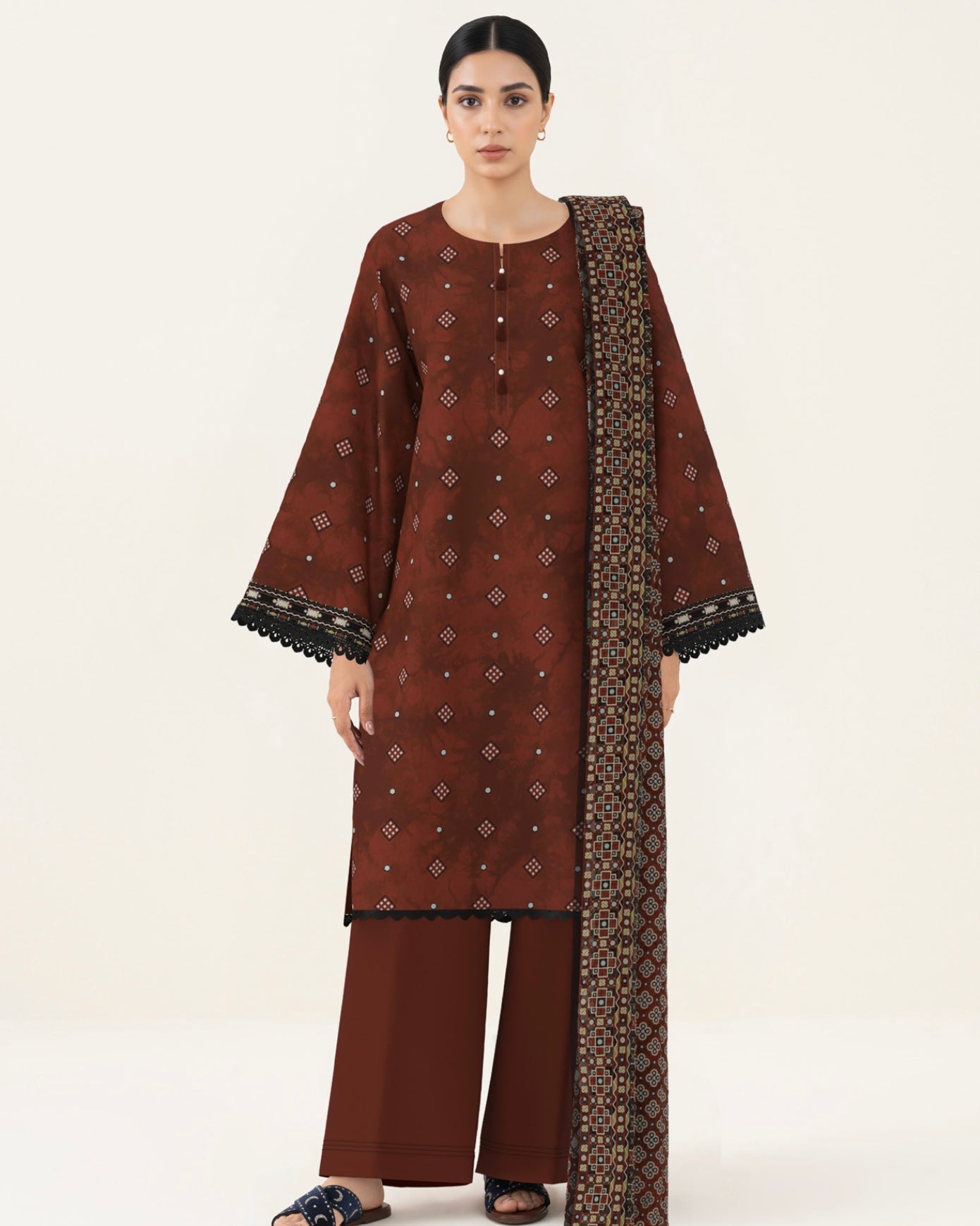 Sapphire | Printed Lawn 3pc | Design 13122