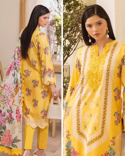Naqsh | Fusion | 3pc Printed Lawn | Design 141