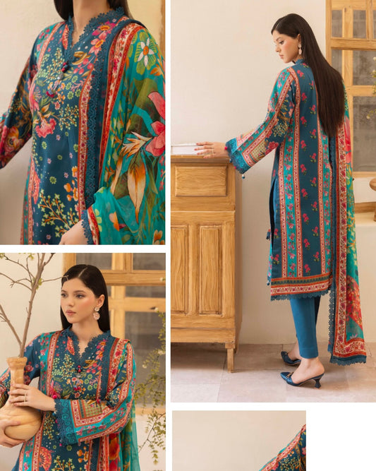 Naqsh | Fusion | 3pc Printed Lawn | Design 143