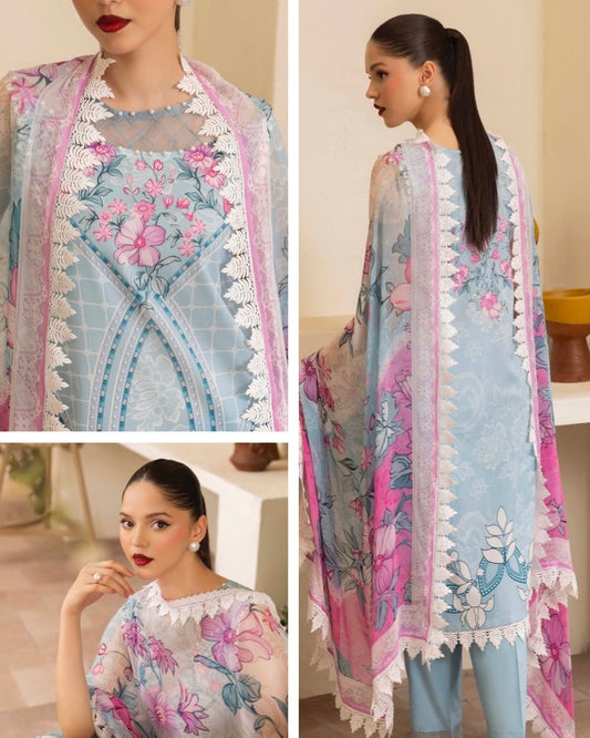 Naqsh | Fusion | 3pc Printed Lawn | Design 144
