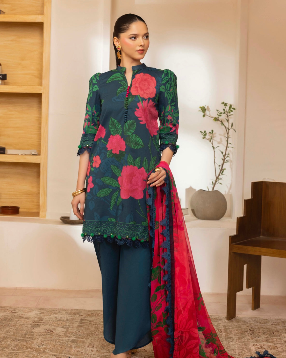 Naqsh | Fusion | 3pc Printed Lawn | Design 145