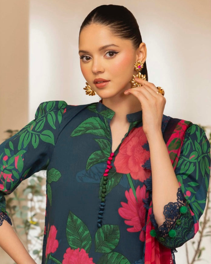 Naqsh | Fusion | 3pc Printed Lawn | Design 145