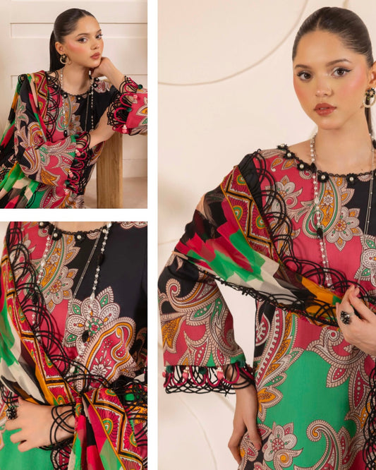 Naqsh | Fusion | 3pc Printed Lawn | Design 147