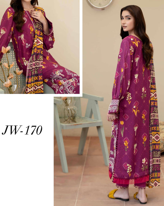 Johra Tazeen | Embroidered Printed Staple | Design 170