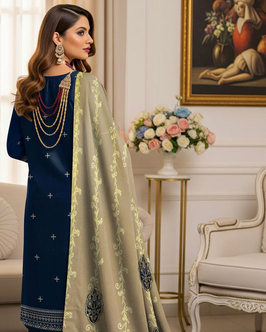 Gull-e-Rukh | Embroidered Micro Velvet | Design 1