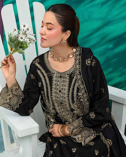 Gullerukh Baroshia | Embroidered Lawn Makhmal Dupatta | Design 1