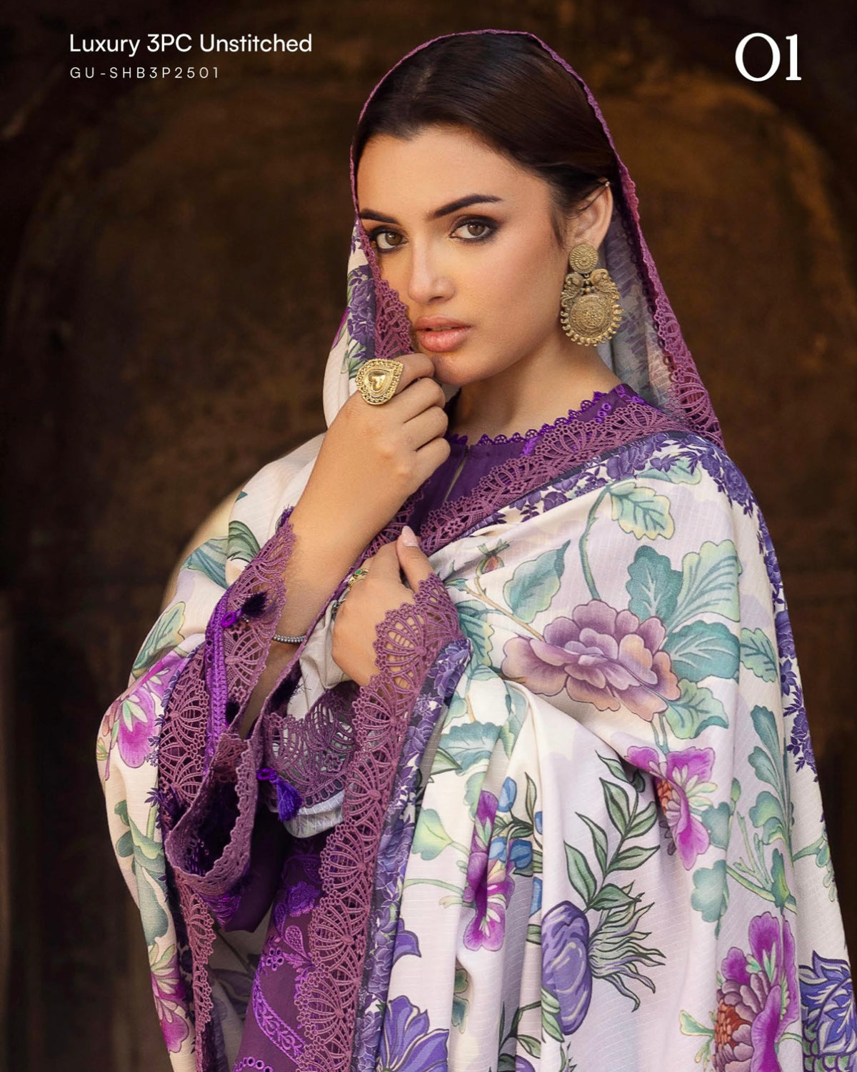 GullJee Shah Bano | Embroidered Linen | Design 1