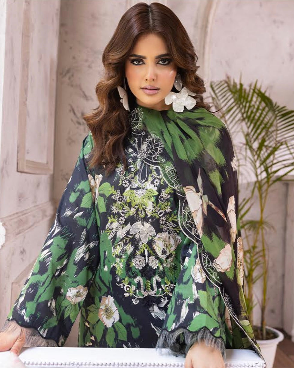 GullJee Rang Pasand | Embroidered Printed Lawn | Design 1