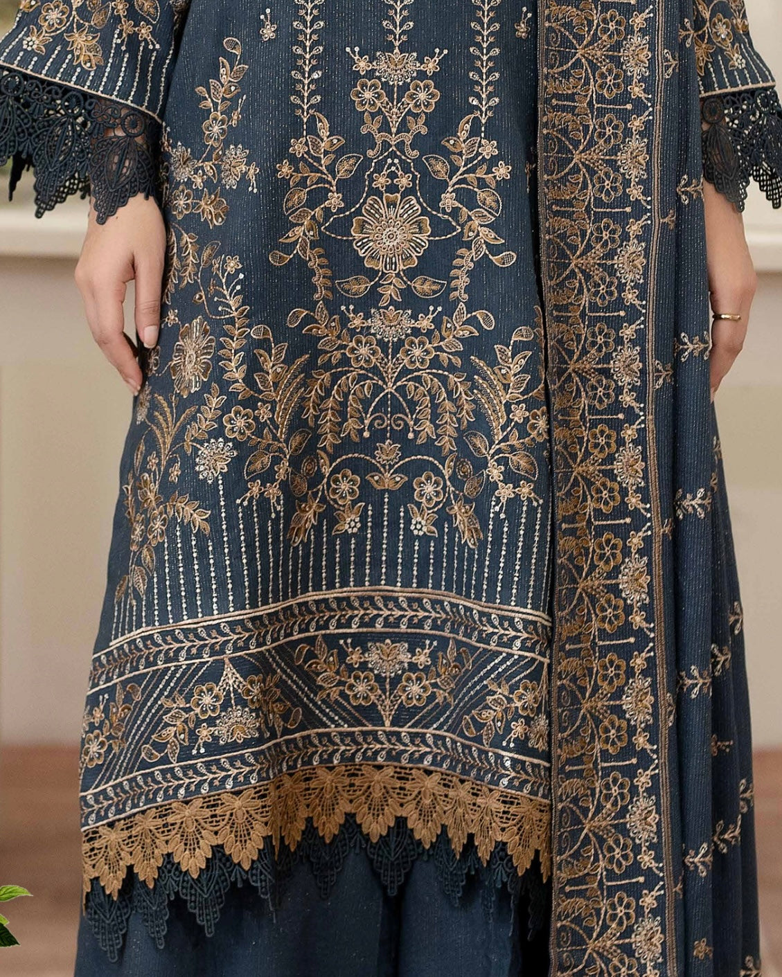 Johra Anahira | Embroidered Fancy Peach Leather | Design 202