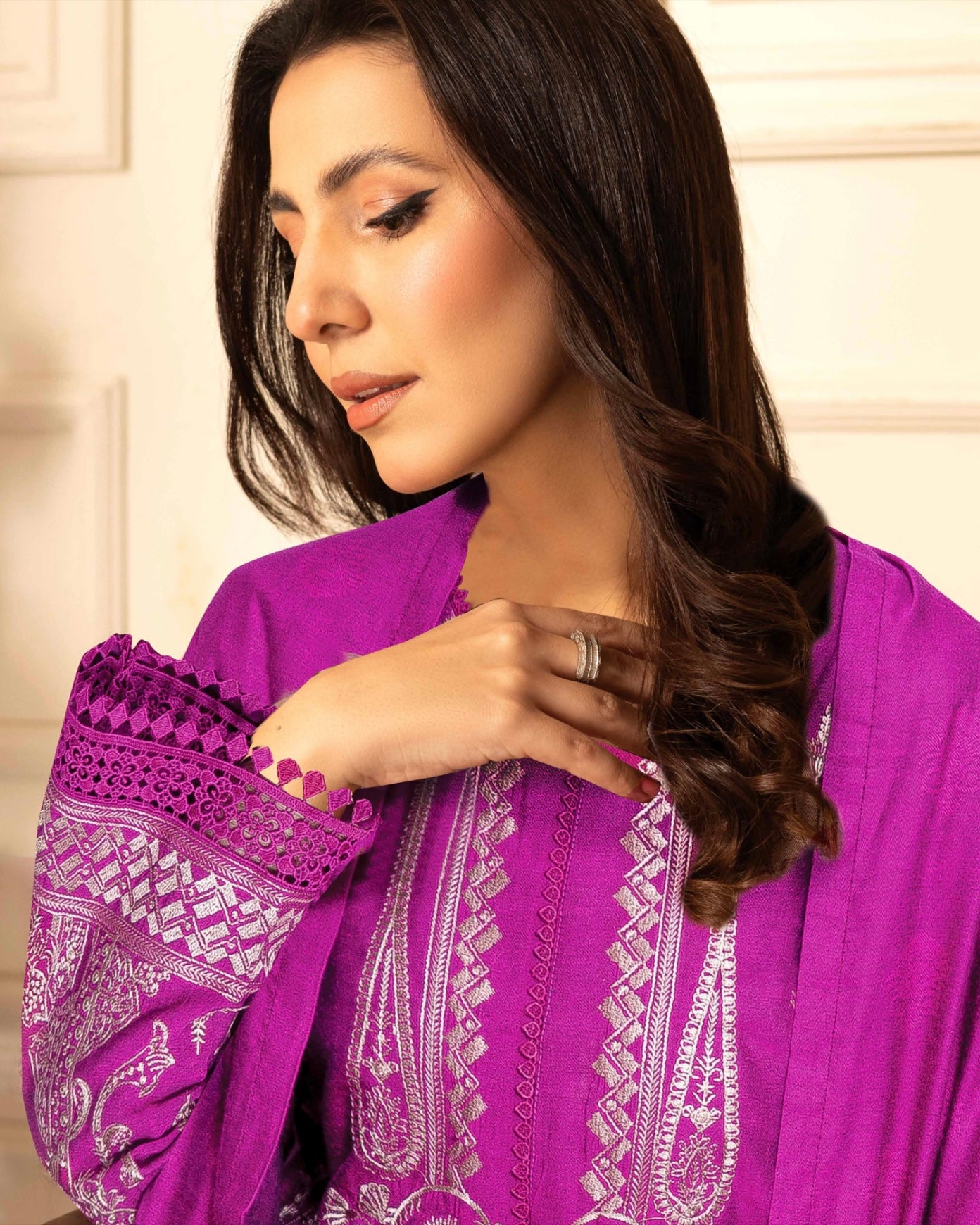 Johra Jaaishah | Chambray Jacquard Shawl | Design 286