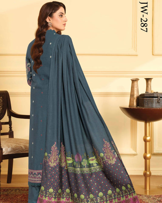 Johra Jaaishah | Chambray Jacquard Shawl | Design 287