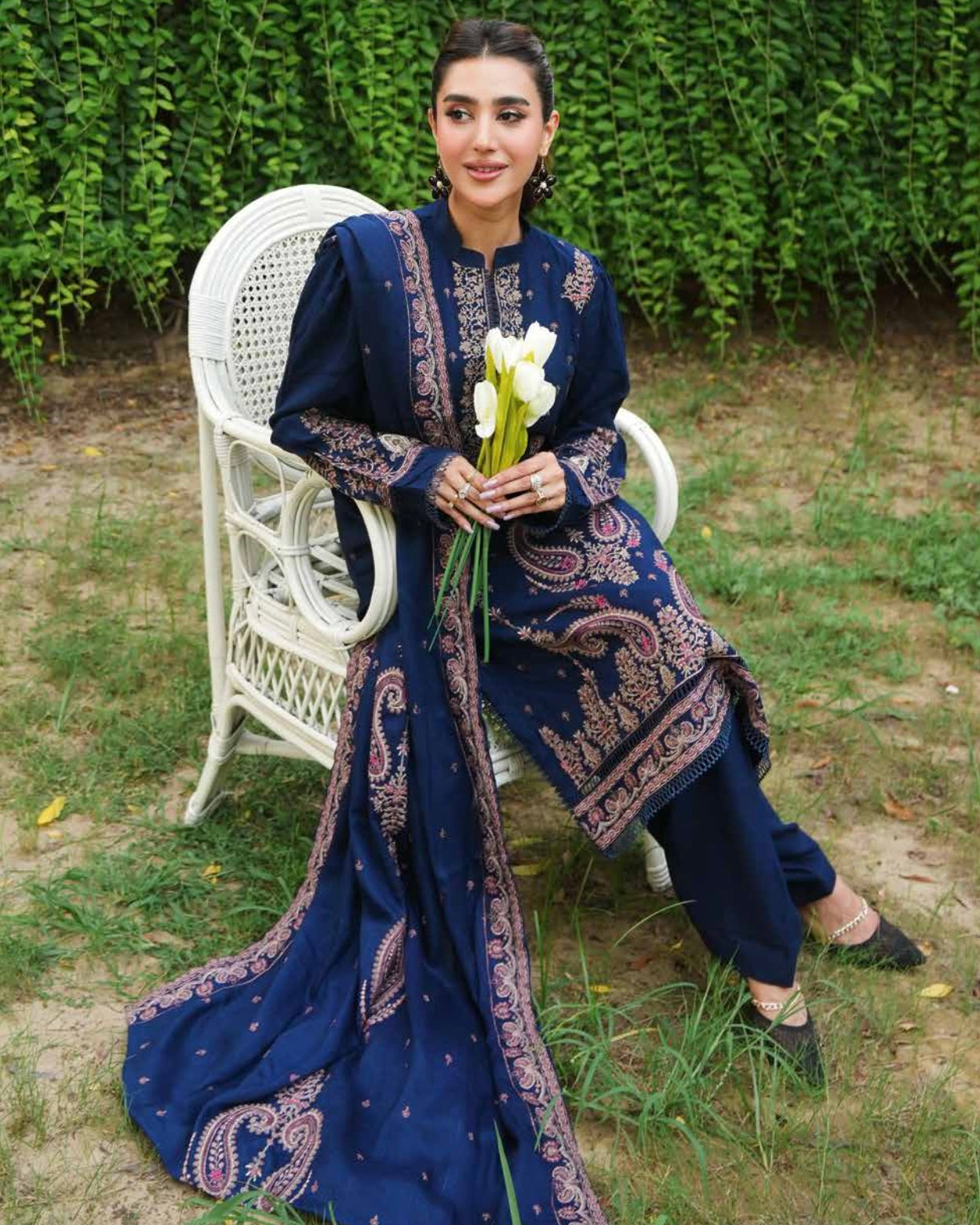 Johra Aarnish | Embroidered Fancy Peach Leather | Design 337