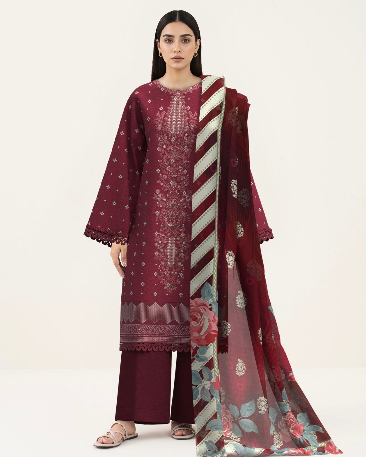 Sapphire | Embroidered Printed Twill | Design 3PPE14