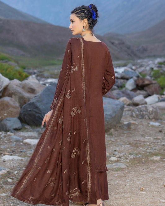 Sobia Waseem | Peach Leather Wool | Design 3