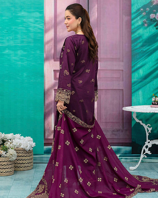 Gullerukh Baroshia | Embroidered Lawn Makhmal Dupatta | Design 3