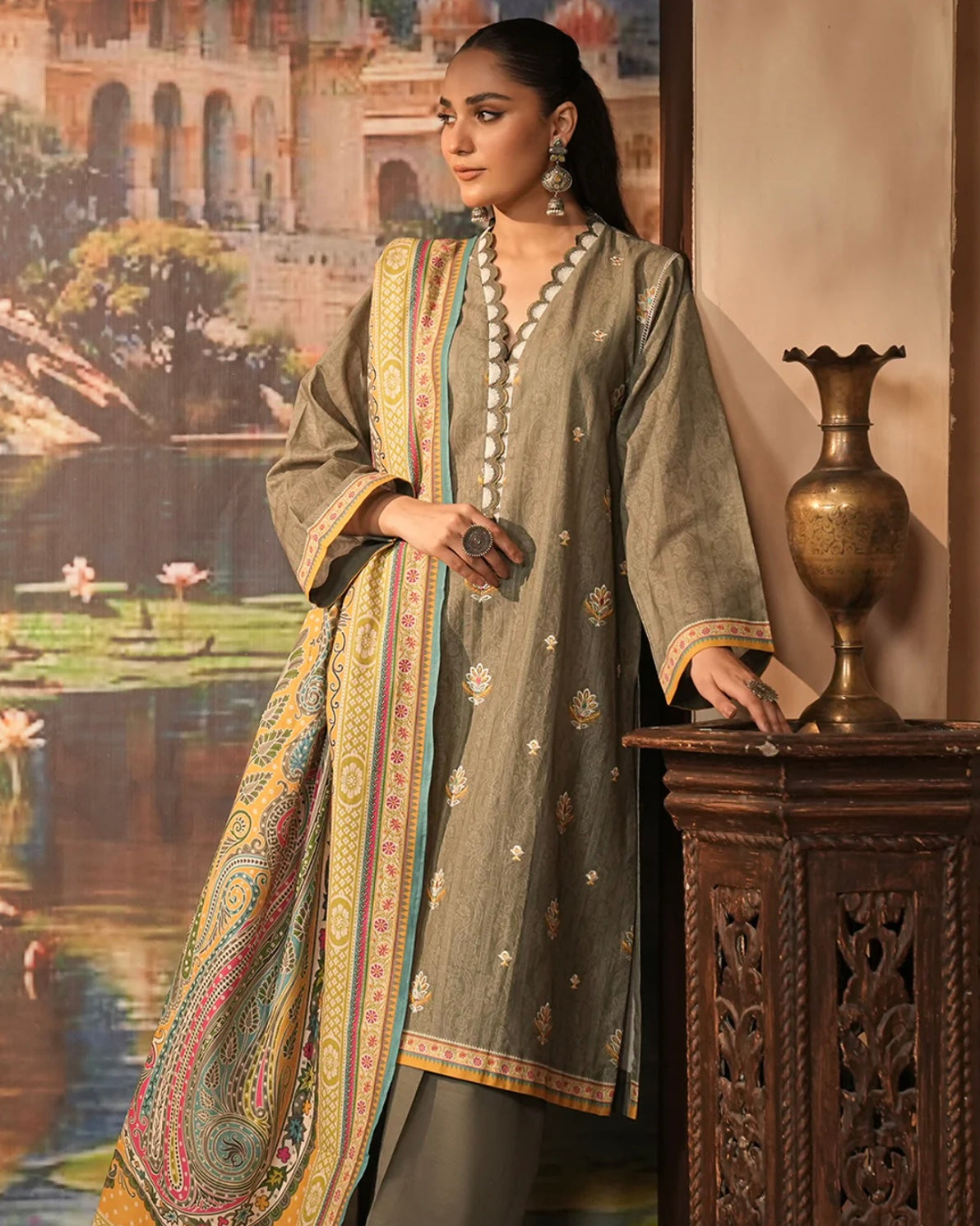 Zellbury | Embroidered Khaddar 3Pc | Design 404