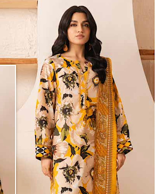 Johra Ehaab | Printed Lawn Emb Dupatta | Design 431