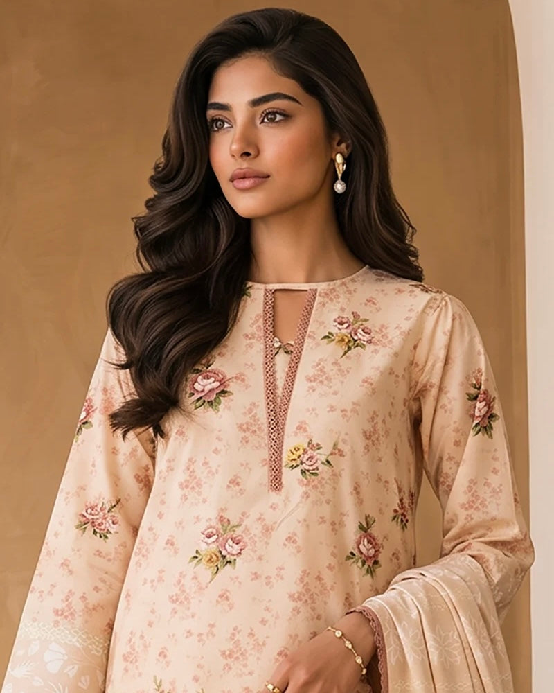 Zellbury | Printed Cotton 3pc | Design 44