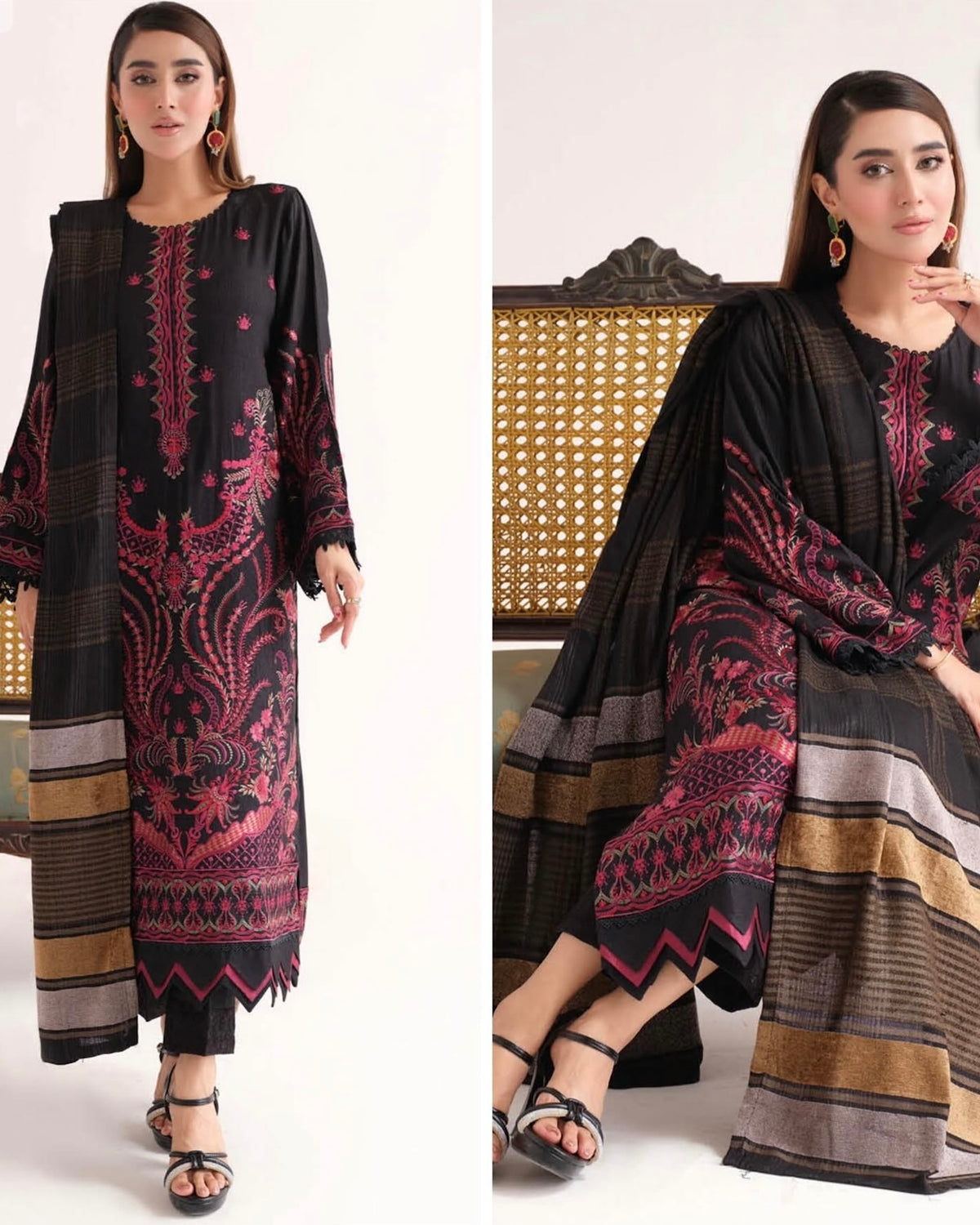 Johra Tara | Embroidered Fancy Peach Leather | Design 453
