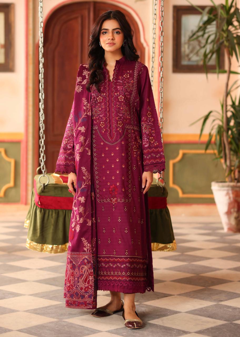 Embroidered Lawn with Jacquard Lawn Dupatta | Johra JH-475