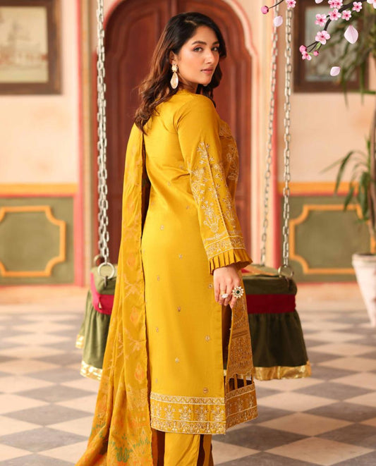 Embroidered Lawn with Jacquard Lawn Dupatta | Johra JH-476