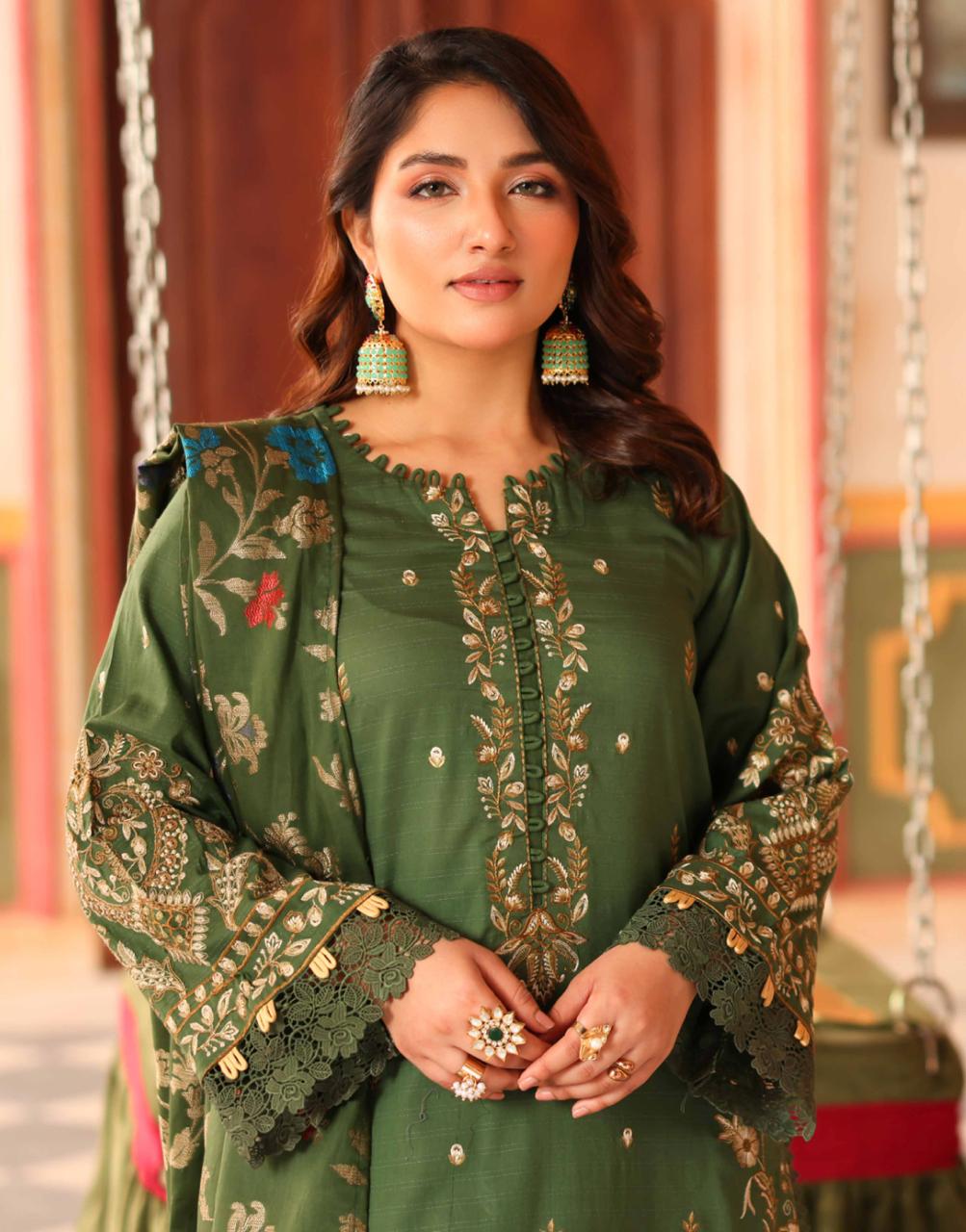 Embroidered Lawn with Jacquard Lawn Dupatta | Johra JH-478