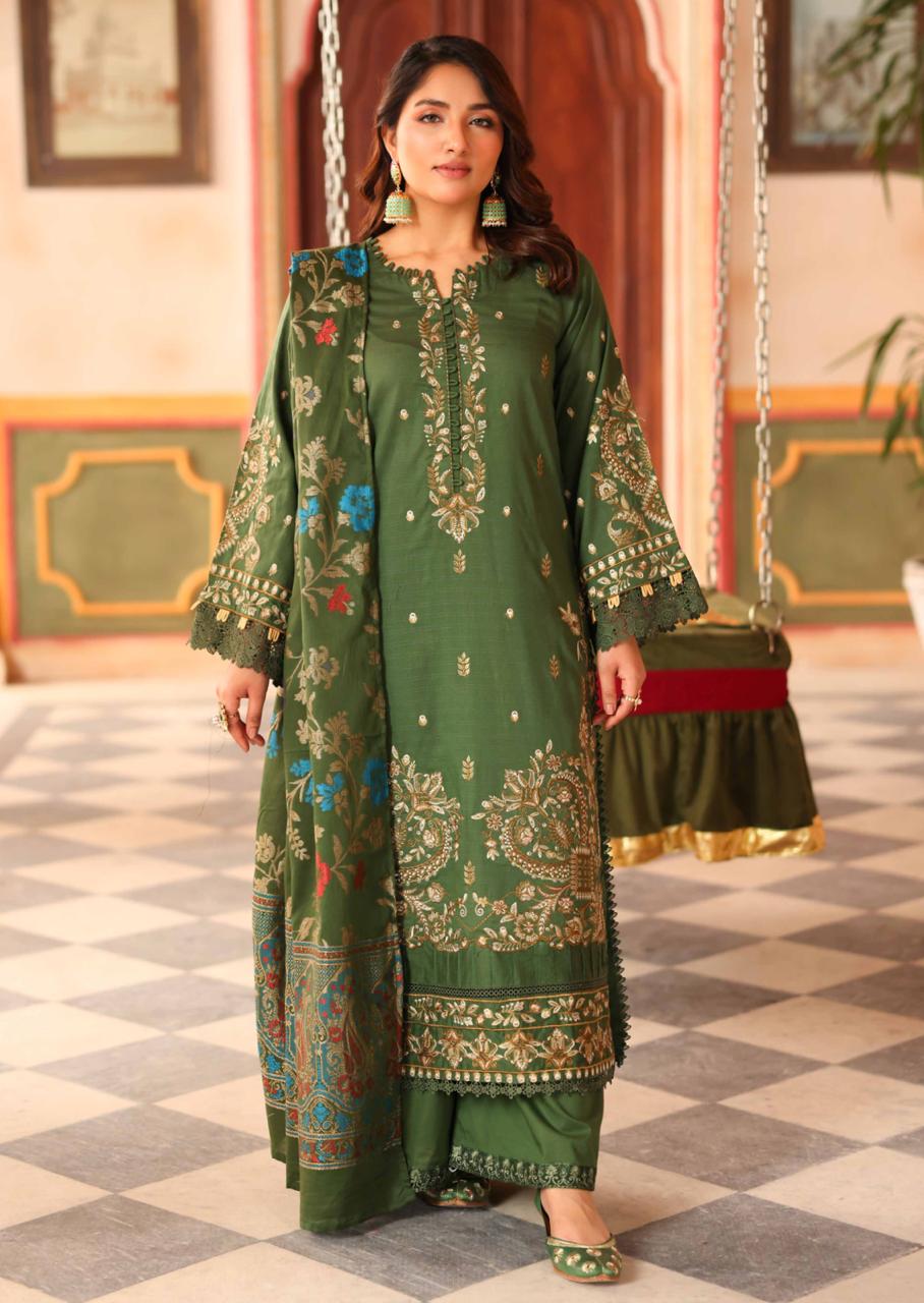 Embroidered Lawn with Jacquard Lawn Dupatta | Johra JH-478