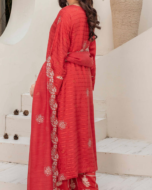 Gullerukh Afsana | Embroidered Stripe Viscose | Design 4