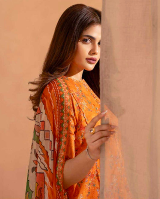 GullJee Rangrez | Printed Lawn Chiffon Dupatta | Design 4