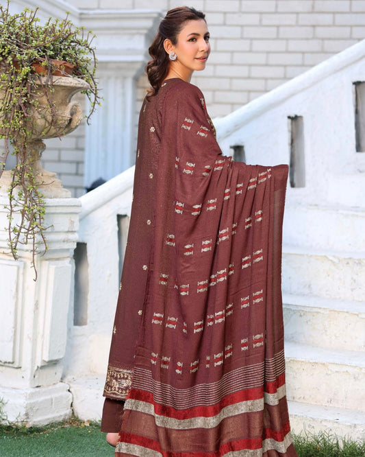 Johra Rawayat | Zari Peach Leather Velvet | Design 597