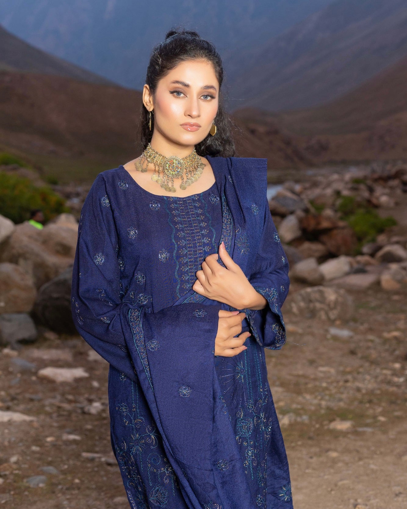 Sobia Waseem | Peach Leather Wool | Design 5