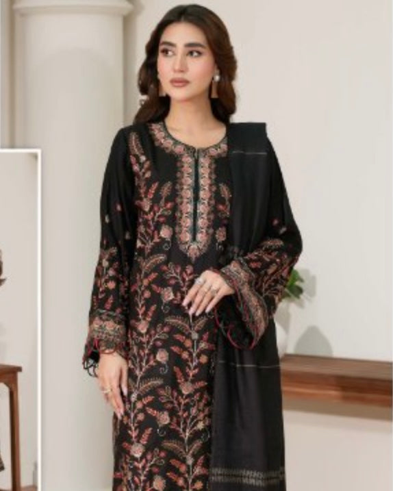 Johra Ramna | Embroidered Jacquard Peach Leather | Design 610