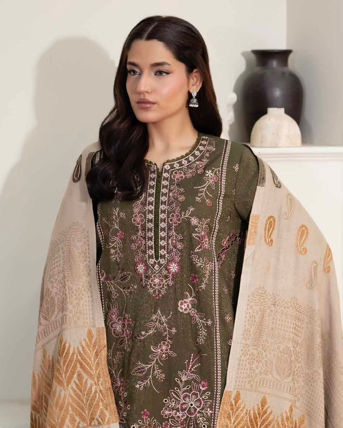 Johra Kabeesha | Zari Peach Leather Velvet | Design 640