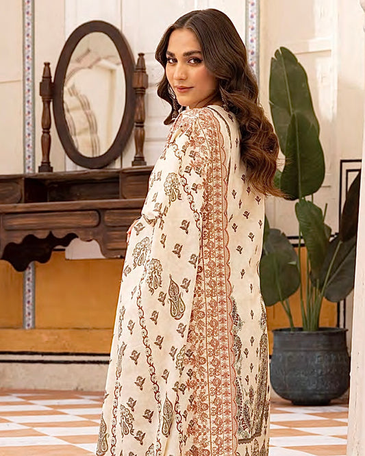 Johra Almaas | Embroidered plus Printed Lawn | Design 650
