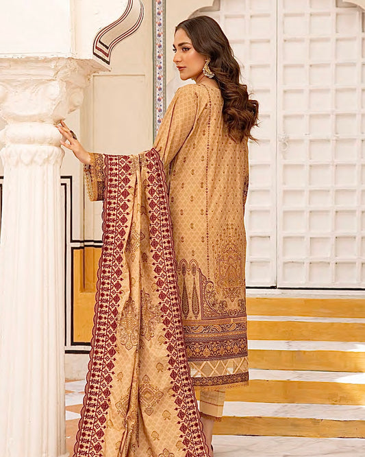 Johra Almaas | Embroidered plus Printed Lawn | Design 651