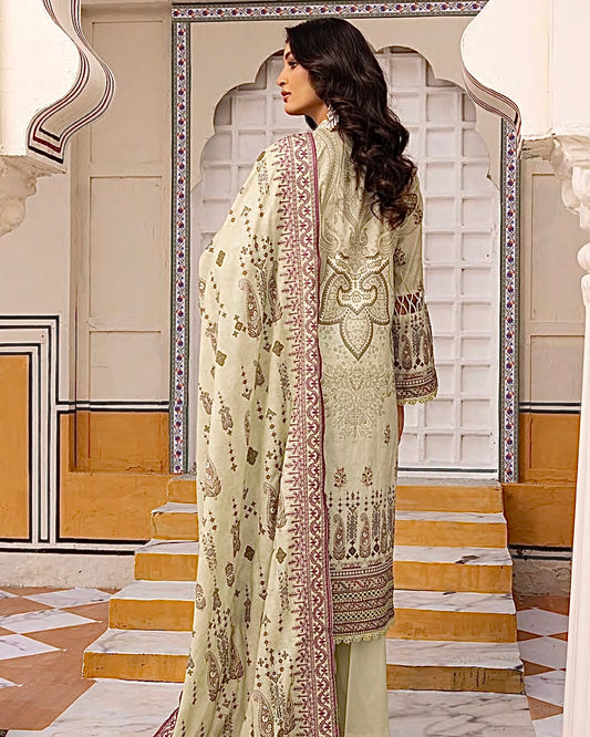 Johra Almaas | Embroidered plus Printed Lawn | Design 653