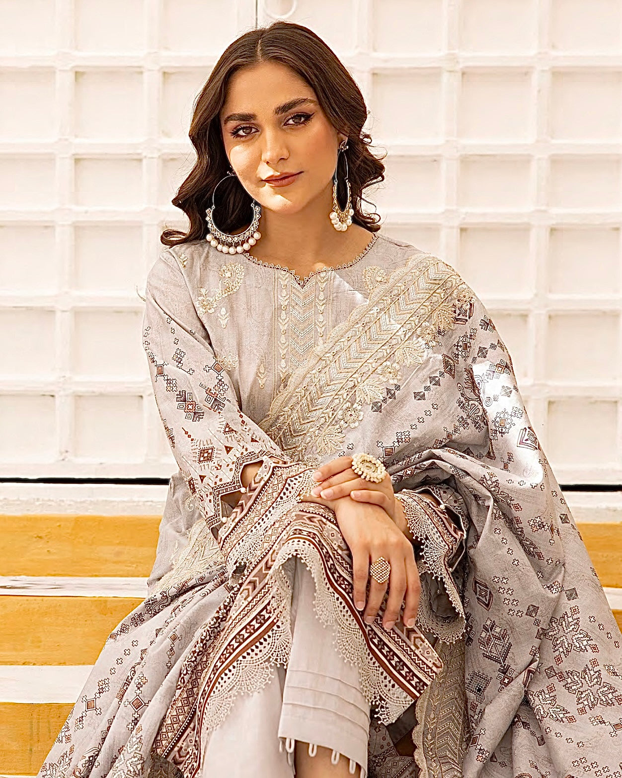 Johra Almaas | Embroidered plus Printed Lawn | Design 655