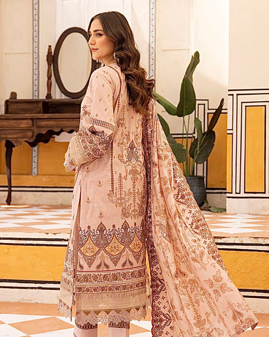Johra Almaas | Embroidered plus Printed Lawn | Design 659