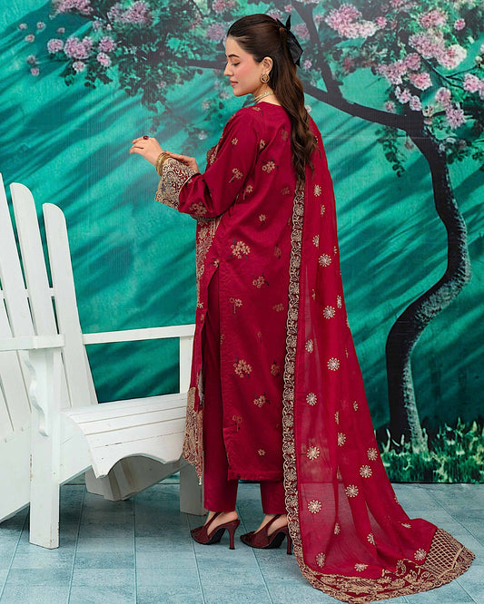 Gullerukh Baroshia | Embroidered Lawn Makhmal Dupatta | Design 6