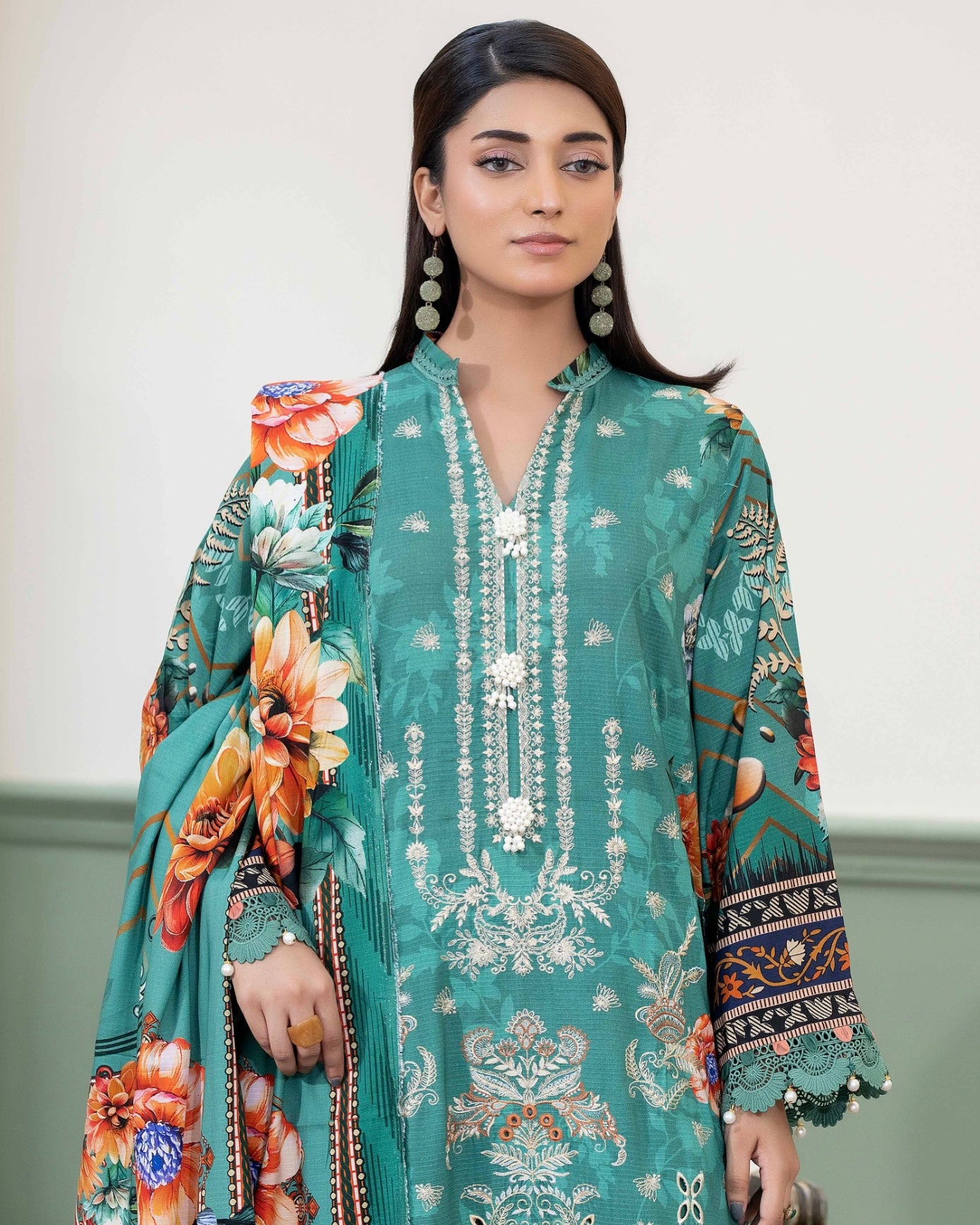 Johra Hameen | Embroidered Printed Staple | Design 704
