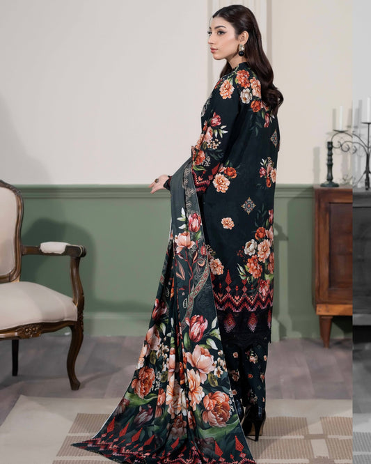 Johra Hameen | Embroidered Printed Staple | Design 705
