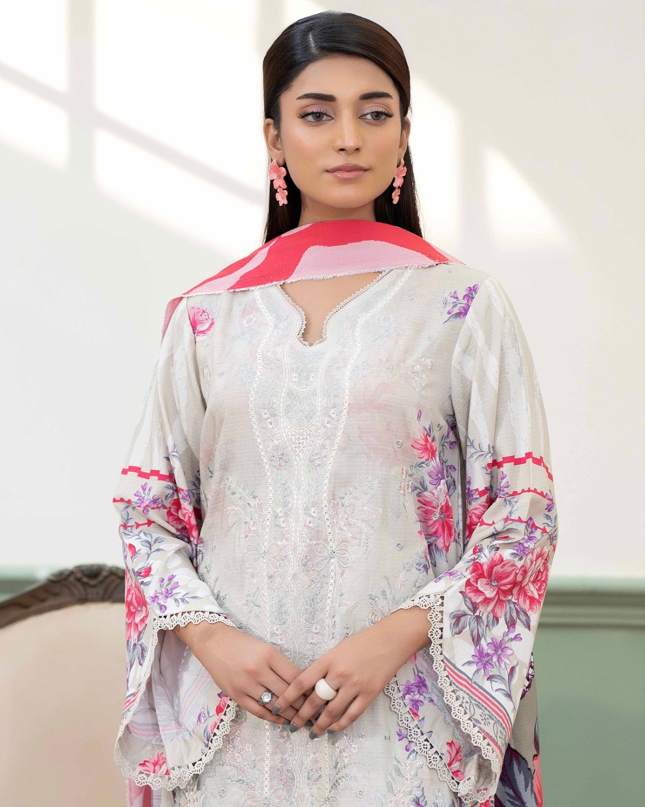 Johra Hameen | Embroidered Printed Staple | Design 706