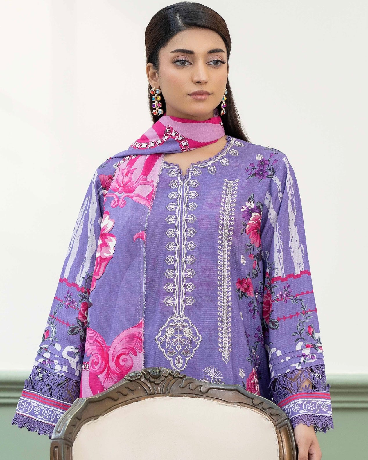 Johra Hameen | Embroidered Printed Staple | Design 708