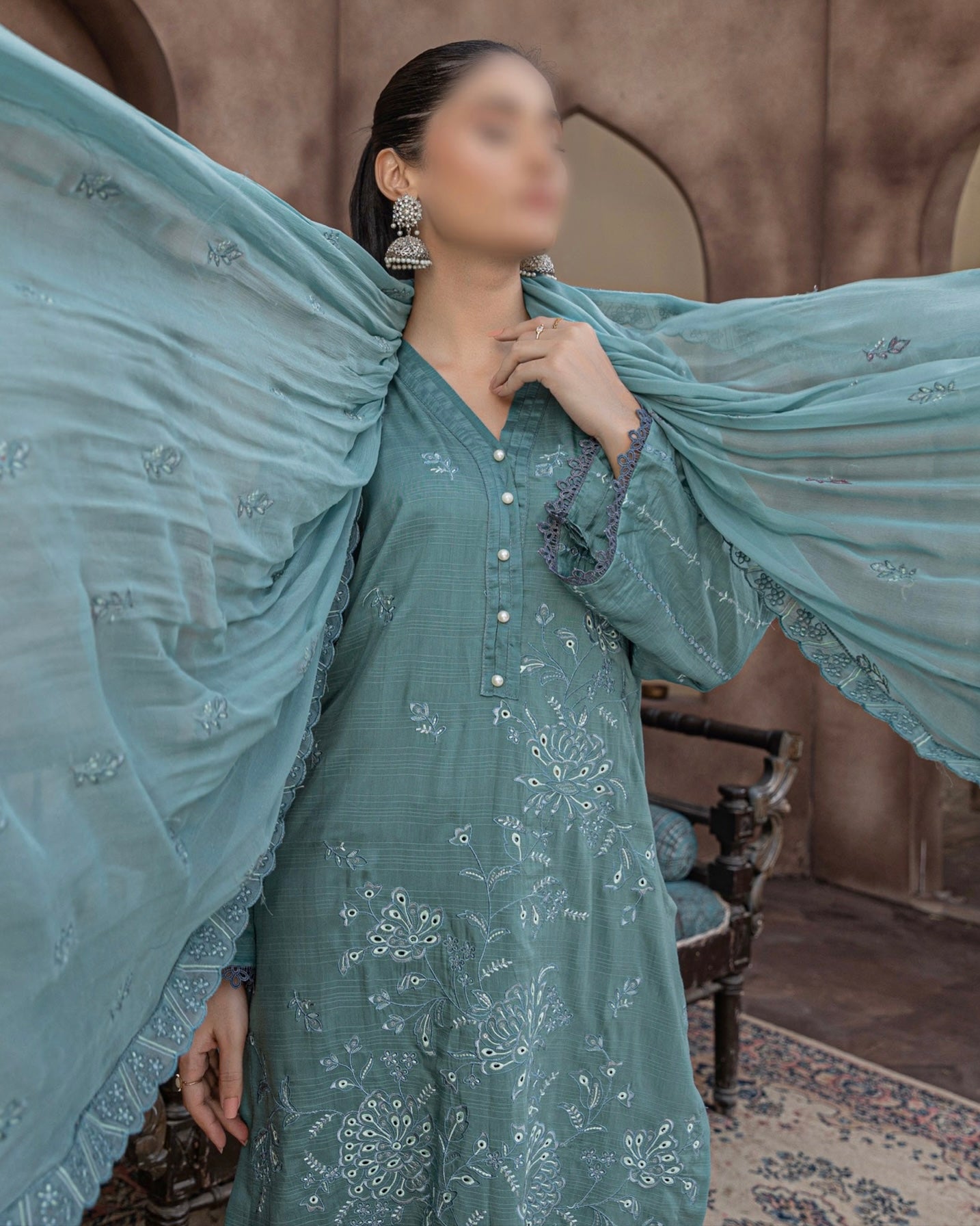 Fantak Ayra | Embroidered Doria Viscose | Design 7