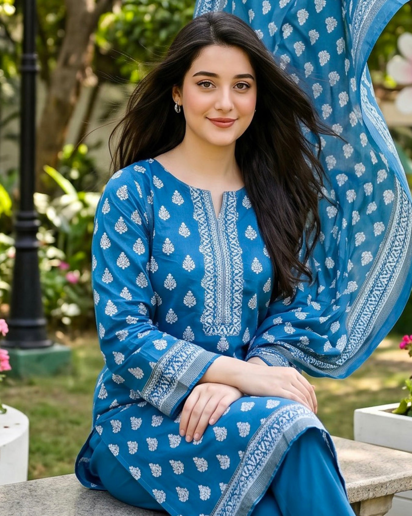 Regalia | Gold Paste Printed Lawn 3pc | Design 7