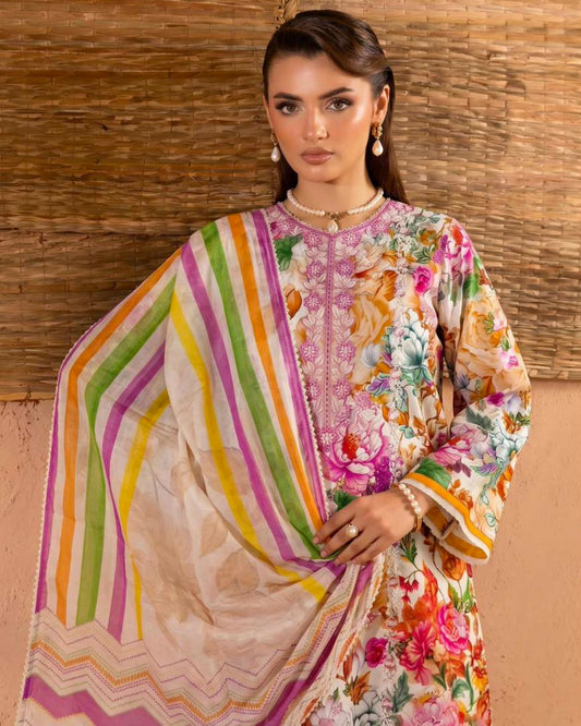 GullJee Printkari | Embroidered Printed Lawn | Design 8